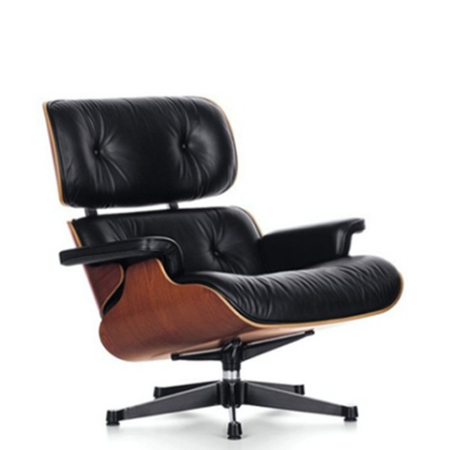 Sillón Poltrona Eames Lounge con Otomana Eco Cuero